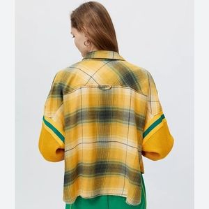 Urban Outfitters UO BDG Caleb yellow sporty shirt button down long sleeve XS
